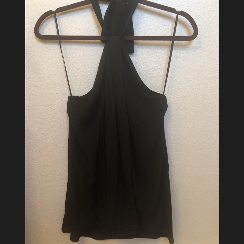 Black Express Draped Halter Top